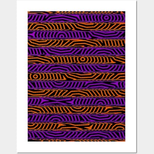 Orange and Purple Spooky Stripes Posters and Art